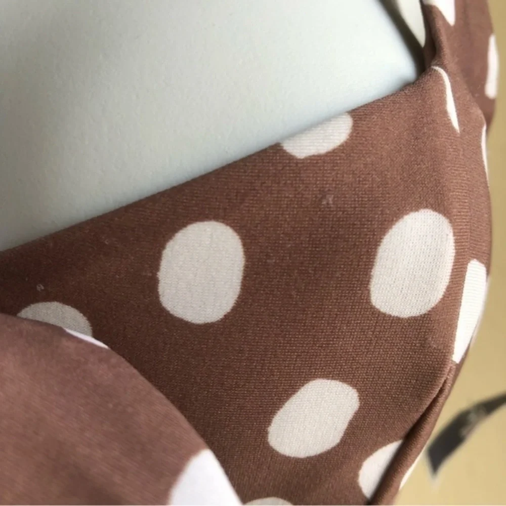 Abercrombie and Fitch taupe brown polka dot underwire bikini top xs